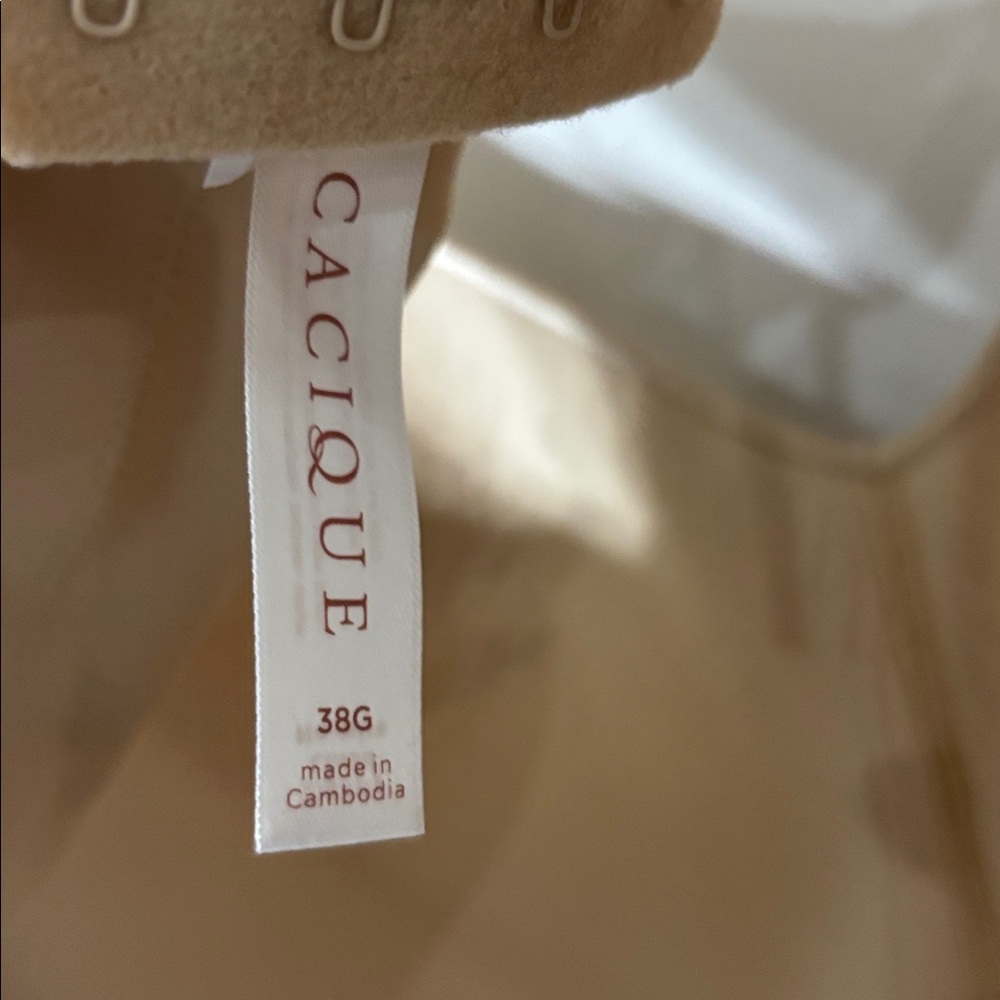 Cacique Lightly Lined No-Wire Bra Tan Nude Comfort T-Shirt Lounge Plus Size 38G - Picture 3 of 4